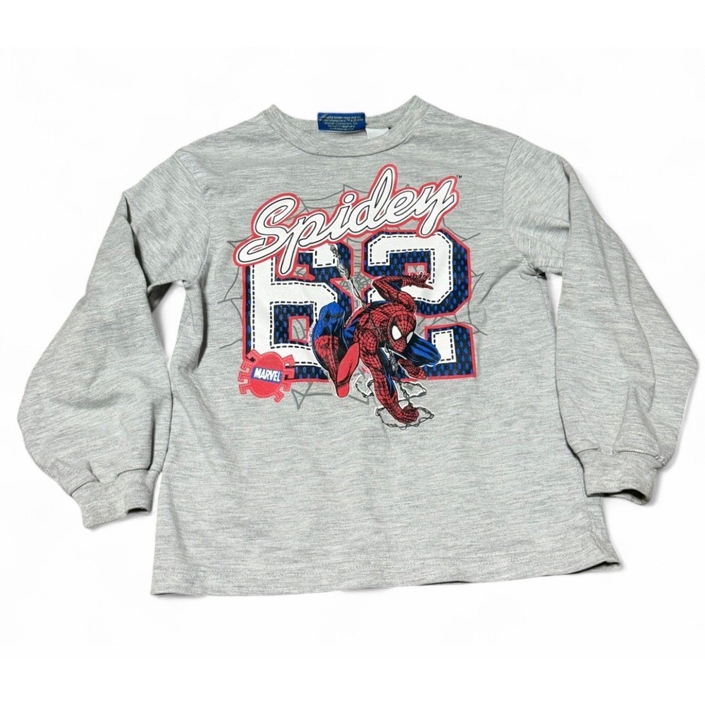 Vintage Y2K Marvel Amazing Spider-Man Spidey 62 Shirt Kids Size 6 Gray